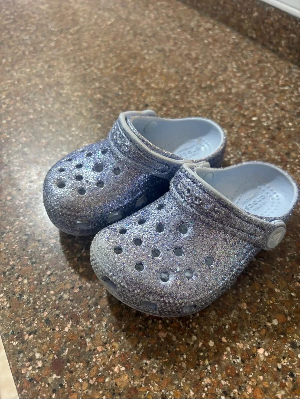 CROCS Kids' Glitter Clog in Sparkling Lavender